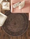 Horizon Collection Area Rug -  Apex (Brown) Round Brown  lifestyle 40