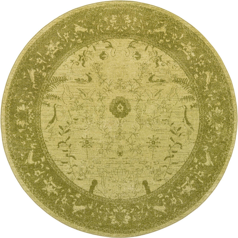 Horizon Collection Area Rug -  Apex (Light Green) Round Light Green  lifestyle 7