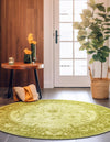 Horizon Collection Area Rug -  Apex (Light Green) Round Light Green  lifestyle 30