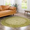 Horizon Collection Area Rug -  Apex (Light Green) Round Light Green  lifestyle 54