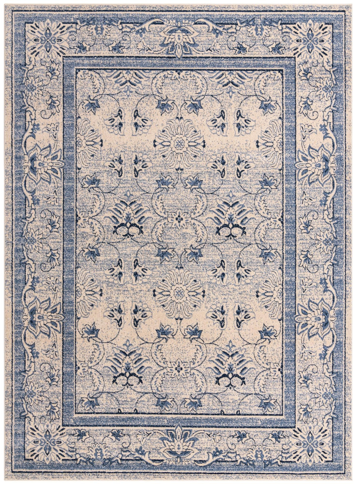 Horizon Collection Area Rug -  Meridian Rectangle Ivory Blue Main