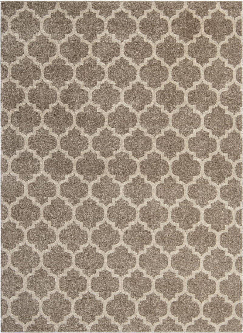 Lattice Gardens Collection Area Rug -  Bloomfield (Light Brown) Rectangle Light Brown Main