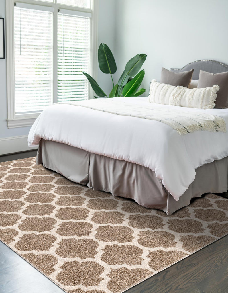 Lattice Gardens Collection Area Rug -  Bloomfield (Light Brown) Rectangular Light Brown  lifestyle 41