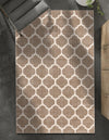 Lattice Gardens Collection Area Rug -  Bloomfield (Light Brown) Rectangle Light Brown  lifestyle 9