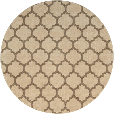 Lattice Gardens Collection Area Rug -  Bloomfield (Beige and Light Brown)