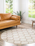 Lattice Gardens Collection Area Rug -  Bloomfield (Beige and Light Brown)