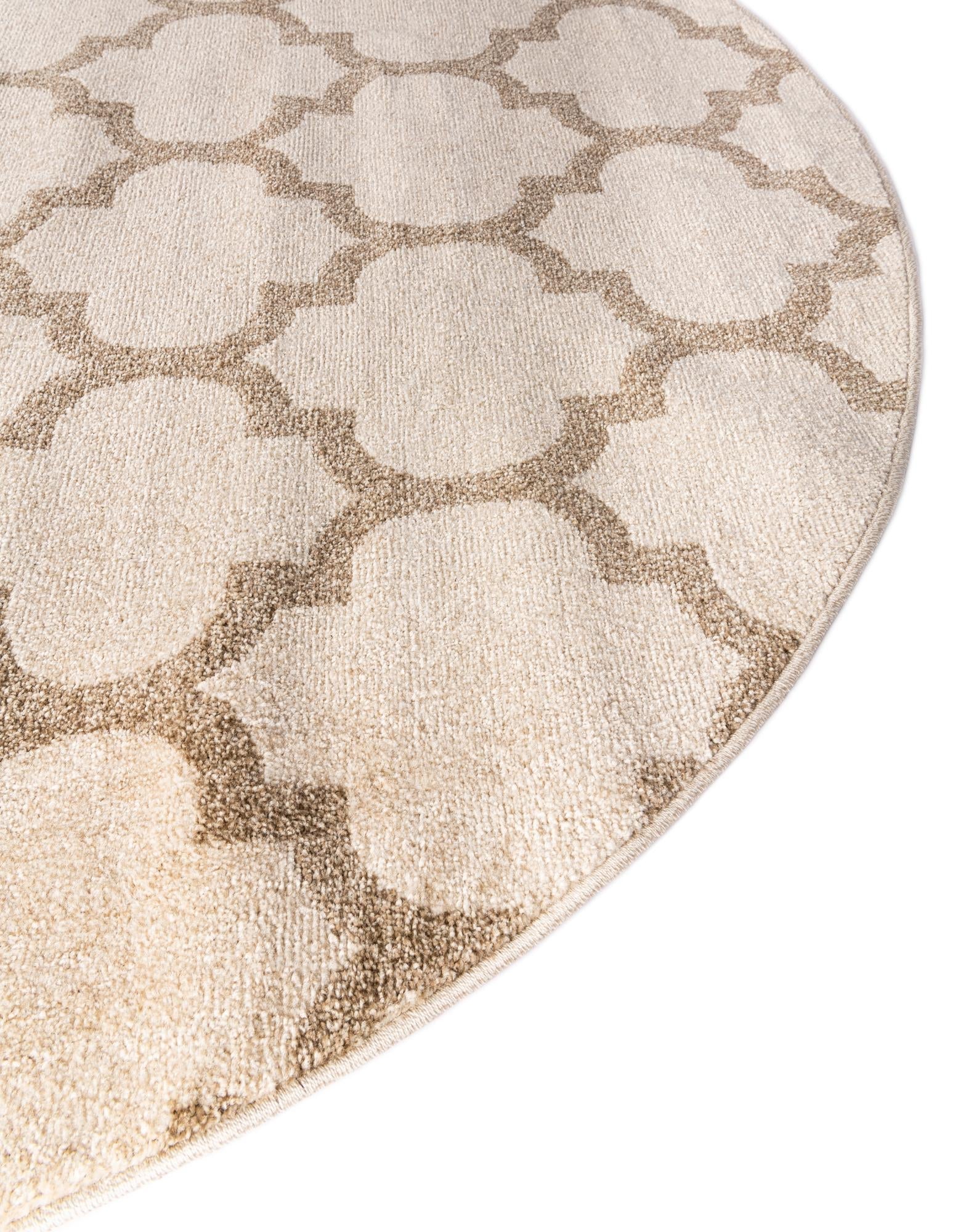 Lattice Gardens Collection Area Rug -  Bloomfield (Beige and Light Brown)