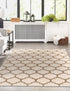 Lattice Gardens Collection Area Rug -  Bloomfield (Beige and Light Brown)