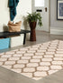 Lattice Gardens Collection Area Rug -  Bloomfield (Beige and Light Brown)