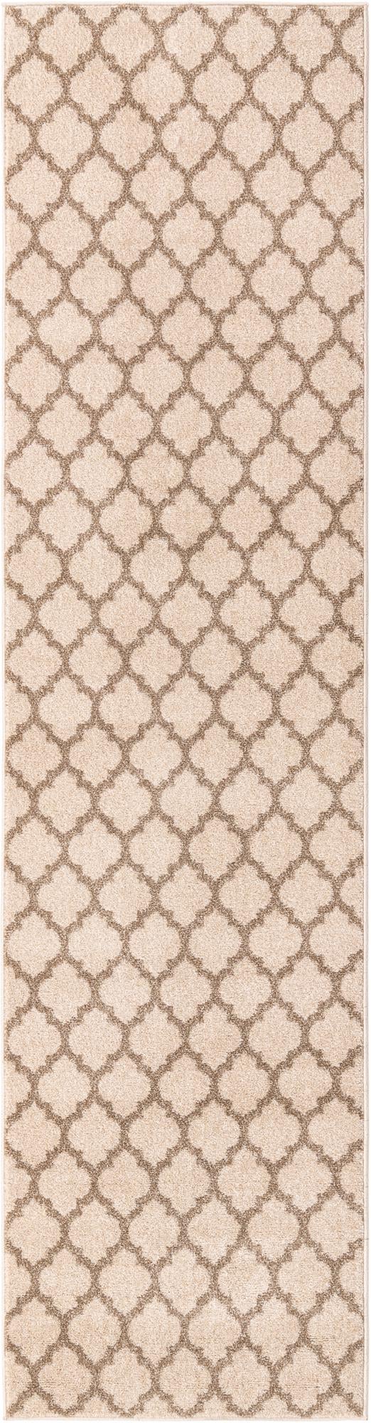 Lattice Gardens Collection Area Rug -  Bloomfield (Beige and Light Brown)