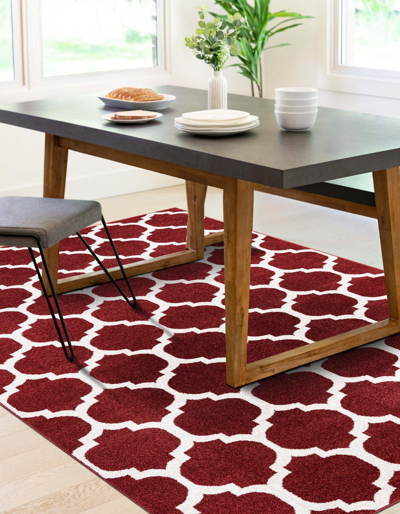 Lattice Gardens Collection Area Rug -  Bloomfield (Dark Terracotta) Rectangular Dark Terracotta  lifestyle 29