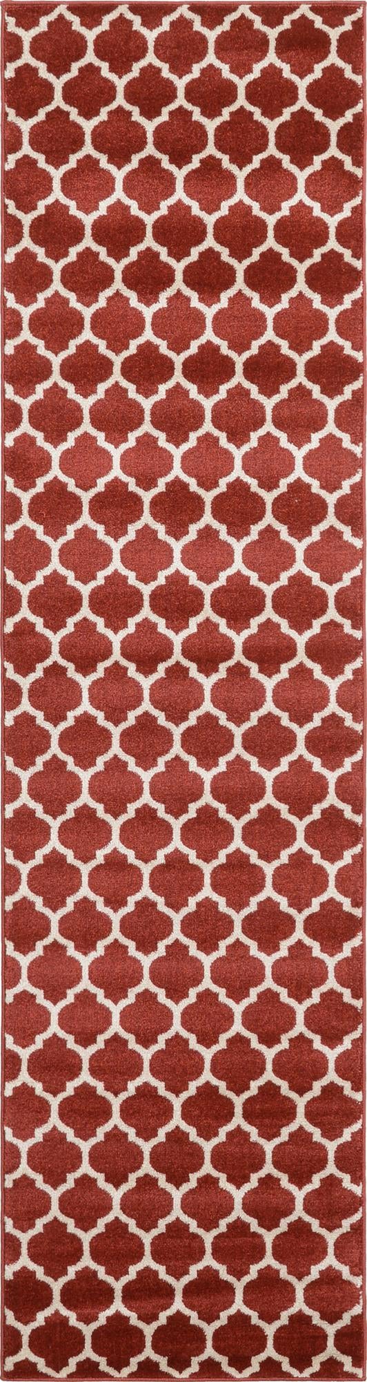 Lattice Gardens Collection Area Rug -  Bloomfield (Dark Terracotta) Runner Dark Terracotta  lifestyle 17