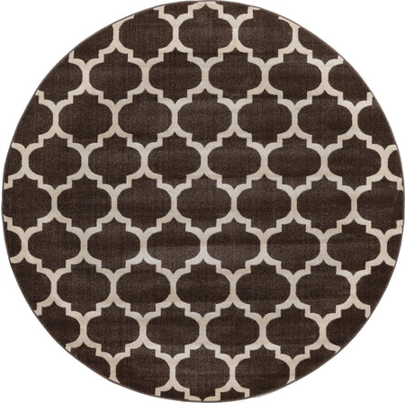 Lattice Gardens Collection Area Rug -  Bloomfield (Chocolate Brown)