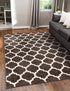 Lattice Gardens Collection Area Rug -  Bloomfield (Chocolate Brown)