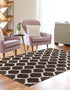 Lattice Gardens Collection Area Rug -  Bloomfield (Chocolate Brown)