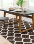 Lattice Gardens Collection Area Rug -  Bloomfield (Chocolate Brown)