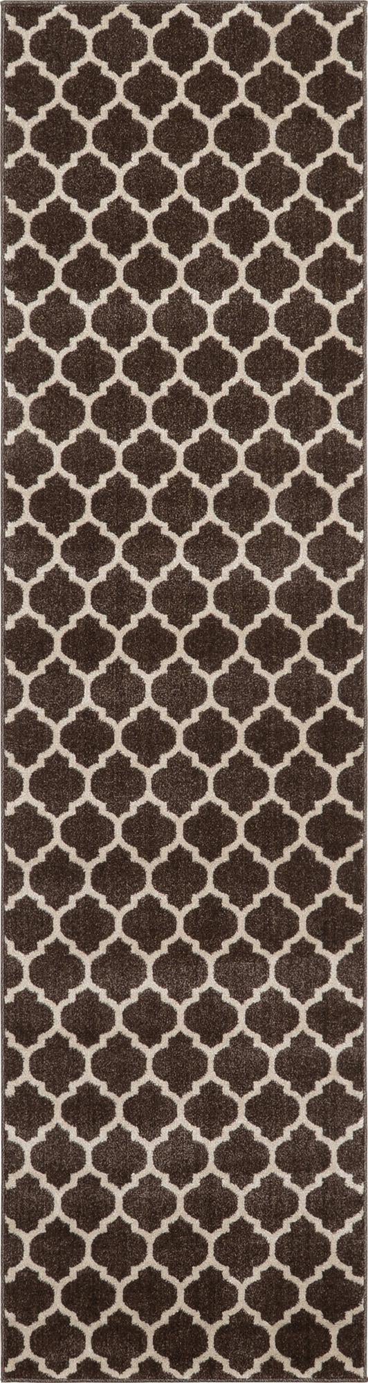 Lattice Gardens Collection Area Rug -  Bloomfield (Chocolate Brown)