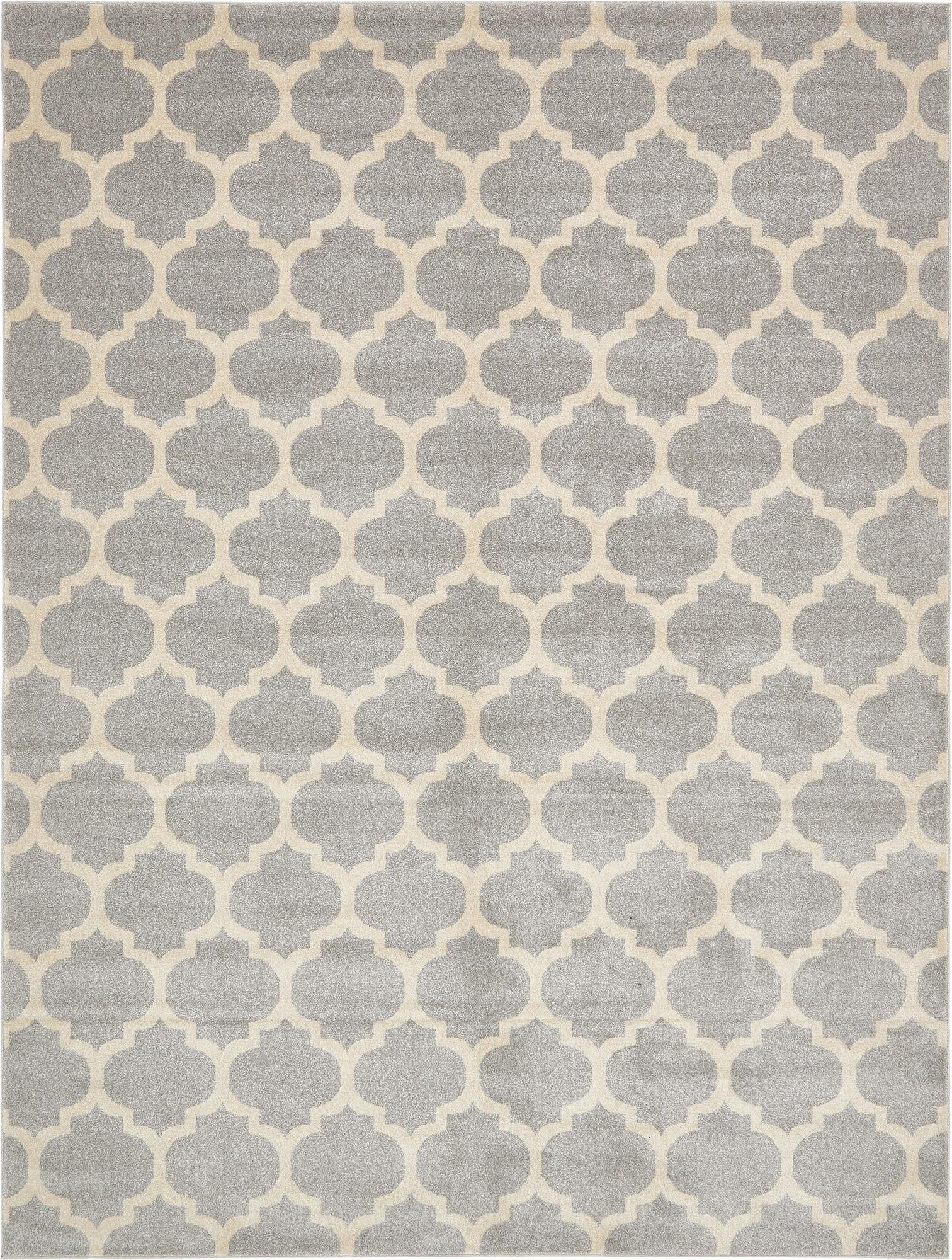 Lattice Gardens Collection Area Rug -  Bloomfield (Light Gray)