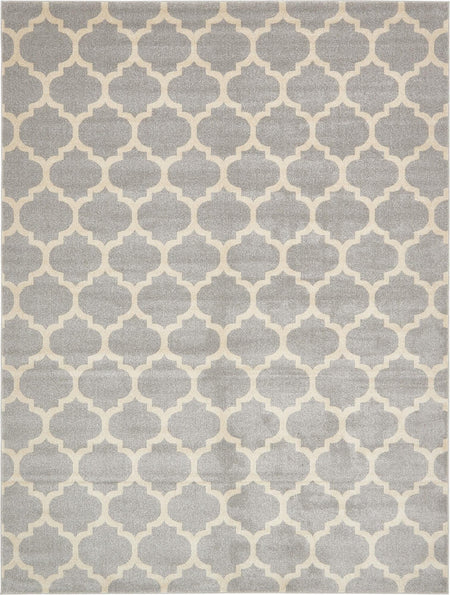 Lattice Gardens Collection Area Rug -  Bloomfield (Light Gray)