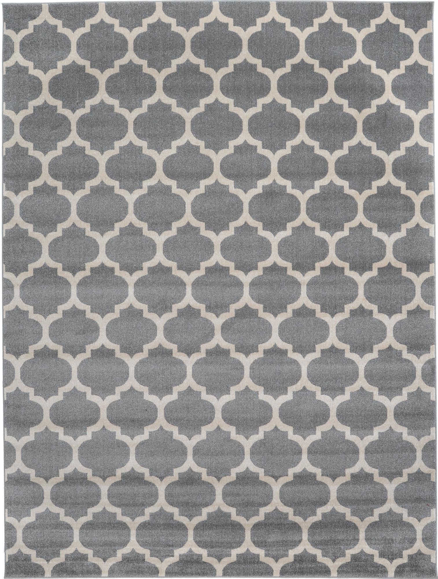 Lattice Gardens Collection Area Rug -  Bloomfield (Dark Gray)