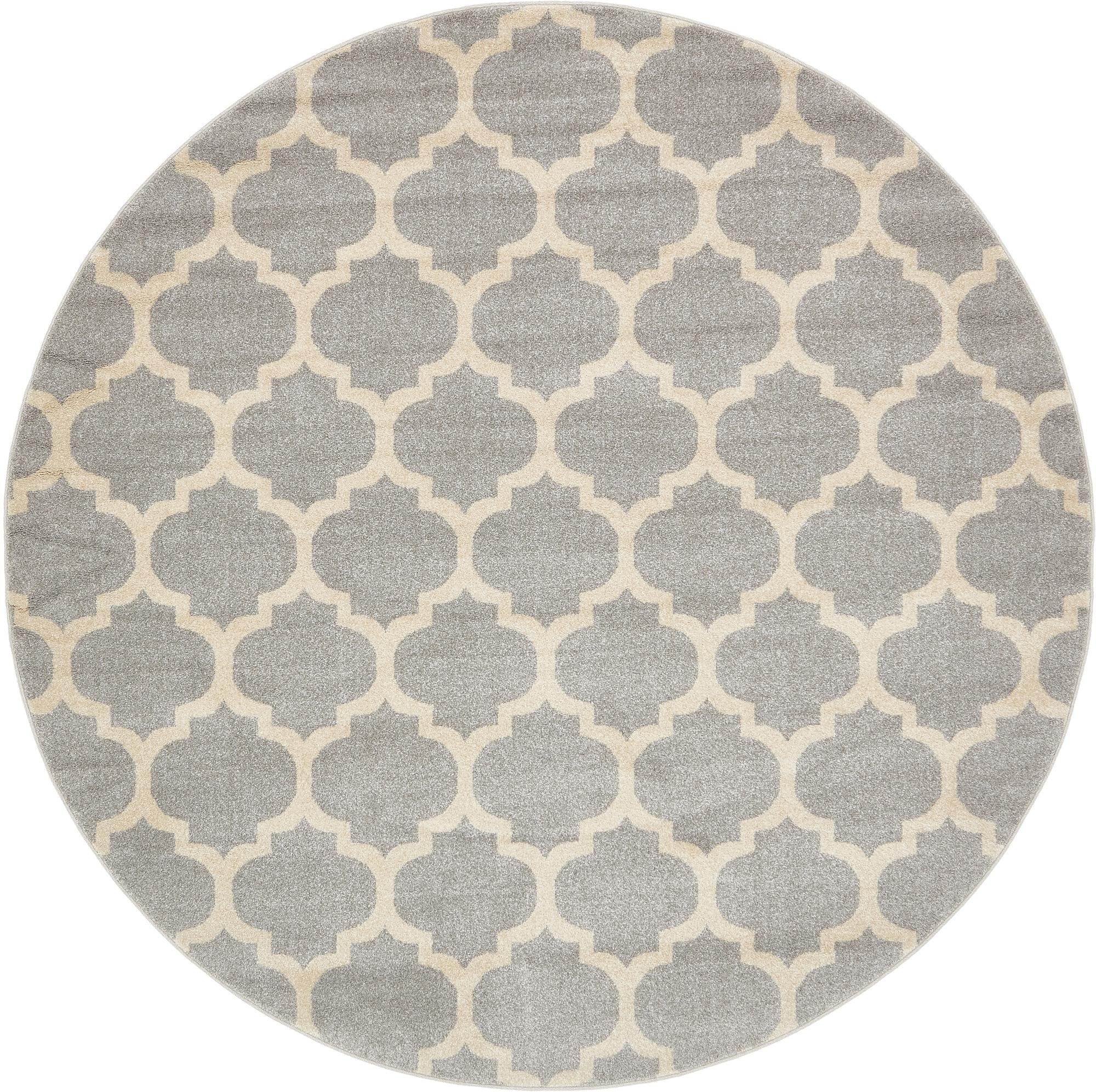 Lattice Gardens Collection Area Rug -  Bloomfield (Light Gray)