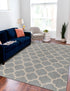 Lattice Gardens Collection Area Rug -  Bloomfield (Light Gray)