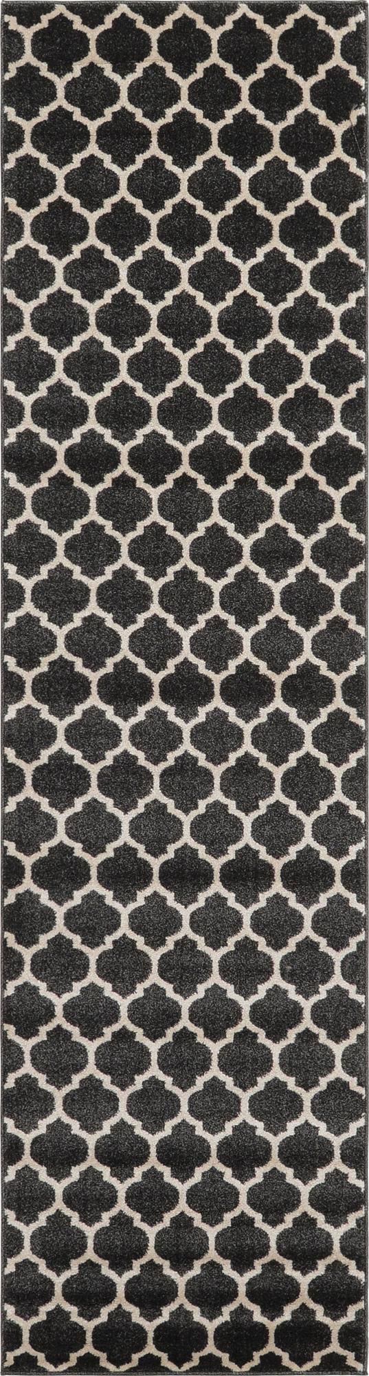 Lattice Gardens Collection Area Rug -  Bloomfield (Black)