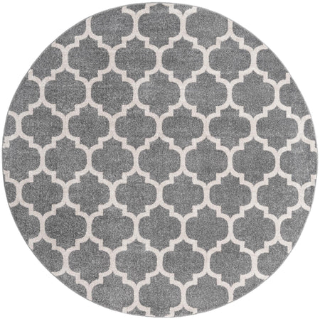 Lattice Gardens Collection Area Rug -  Bloomfield (Dark Gray)