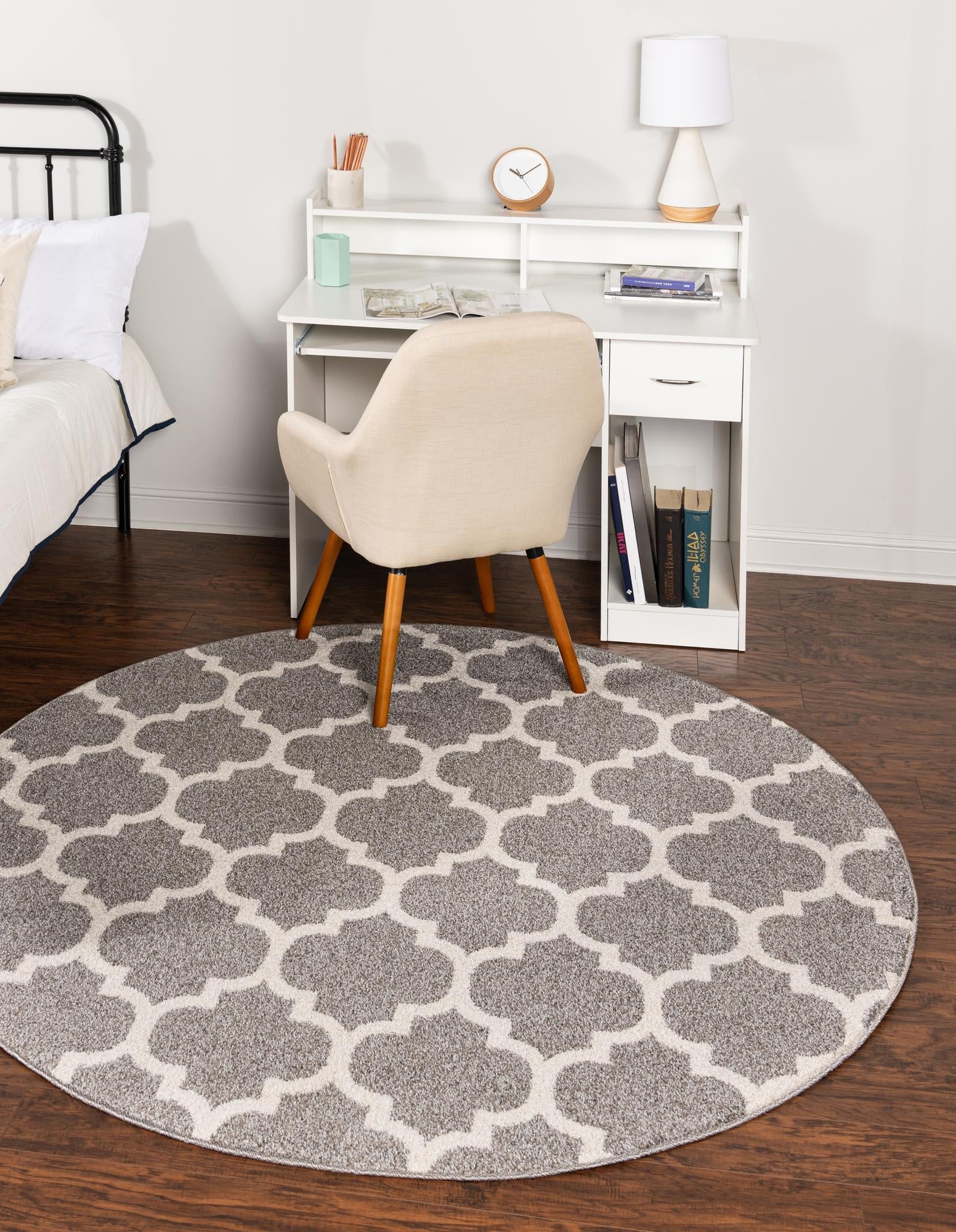 Lattice Gardens Collection Area Rug -  Bloomfield (Dark Gray)