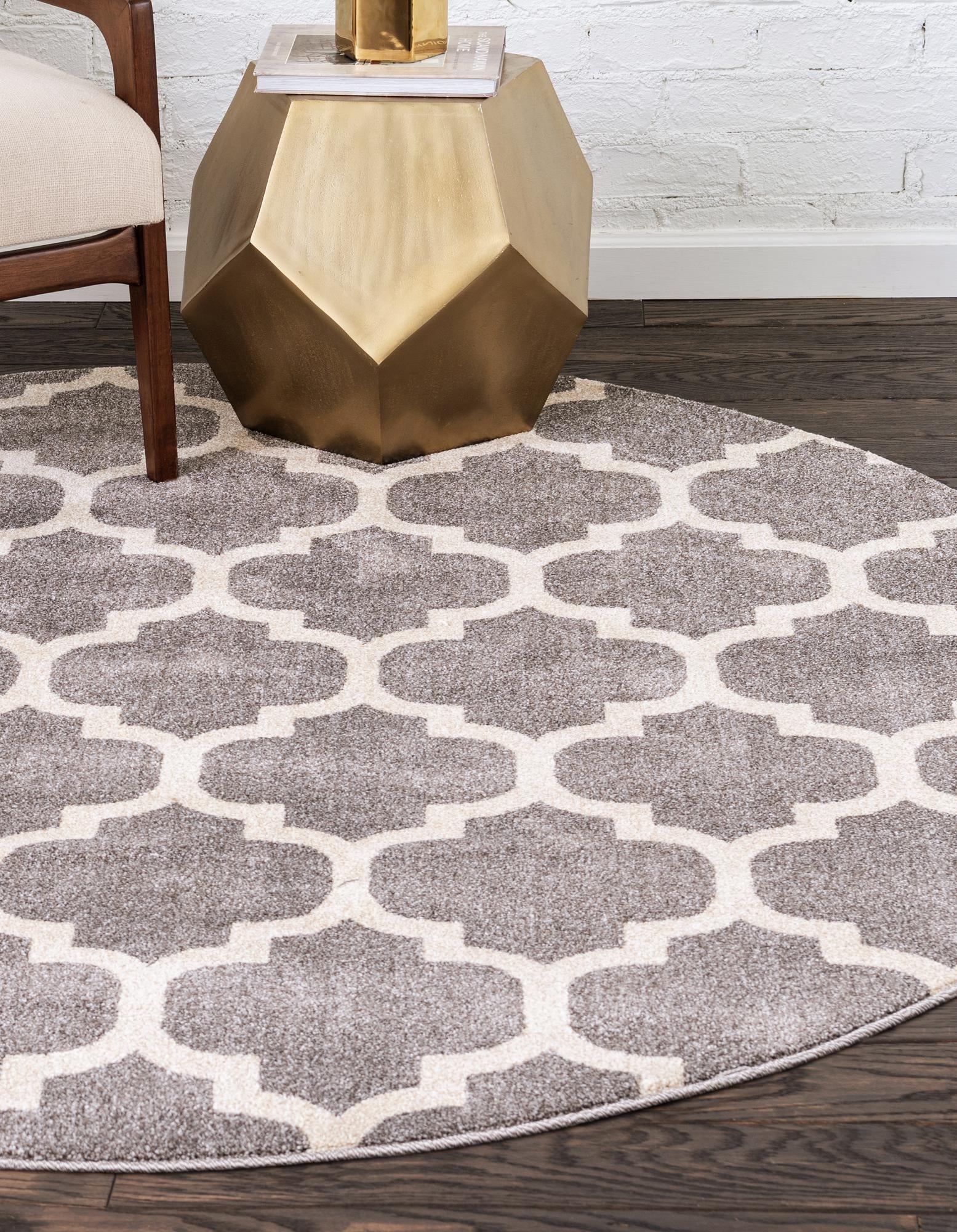 Lattice Gardens Collection Area Rug -  Bloomfield (Dark Gray)