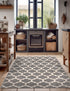 Lattice Gardens Collection Area Rug -  Bloomfield (Dark Gray)