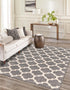 Lattice Gardens Collection Area Rug -  Bloomfield (Dark Gray)