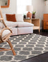 Lattice Gardens Collection Area Rug -  Bloomfield (Dark Gray)