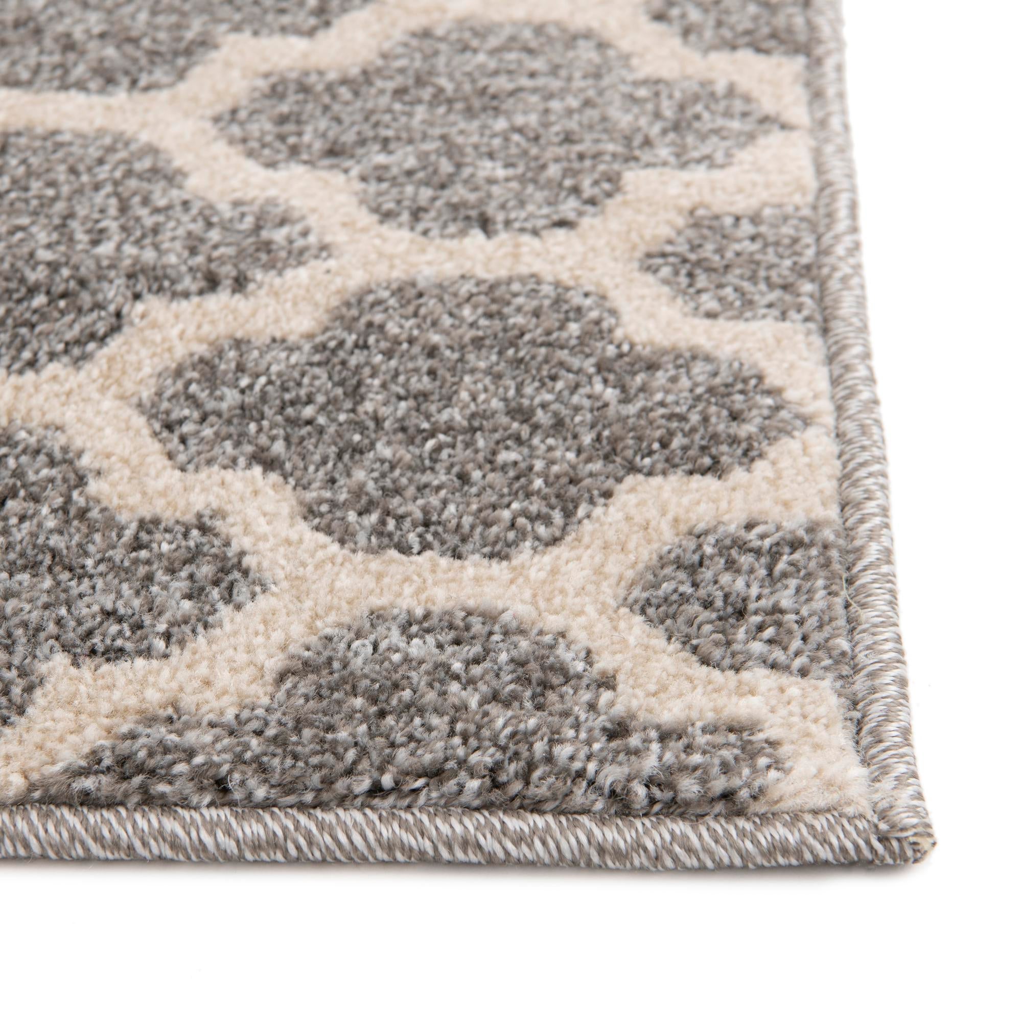 Lattice Gardens Collection Area Rug -  Bloomfield (Dark Gray)