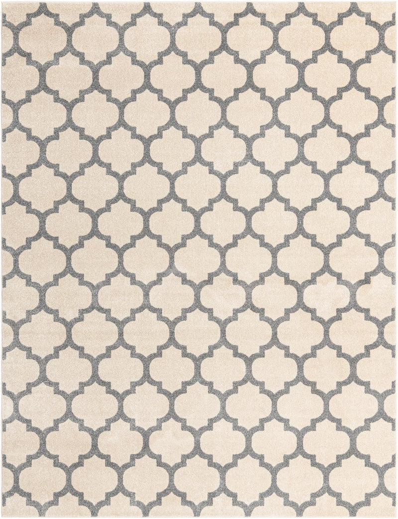 Lattice Gardens Collection Area Rug -  Bloomfield (Beige and Gray) Rectangle Beige and Gray Main