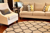 Lattice Gardens Collection Area Rug -  Bloomfield (Beige and Gray) Round Beige and Gray  lifestyle 32