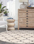 Lattice Gardens Collection Area Rug -  Bloomfield (Beige and Gray)