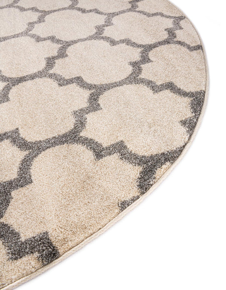 Lattice Gardens Collection Area Rug -  Bloomfield (Beige and Gray)