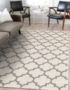 Lattice Gardens Collection Area Rug -  Bloomfield (Beige and Gray) Rectangle Beige and Gray  lifestyle 2