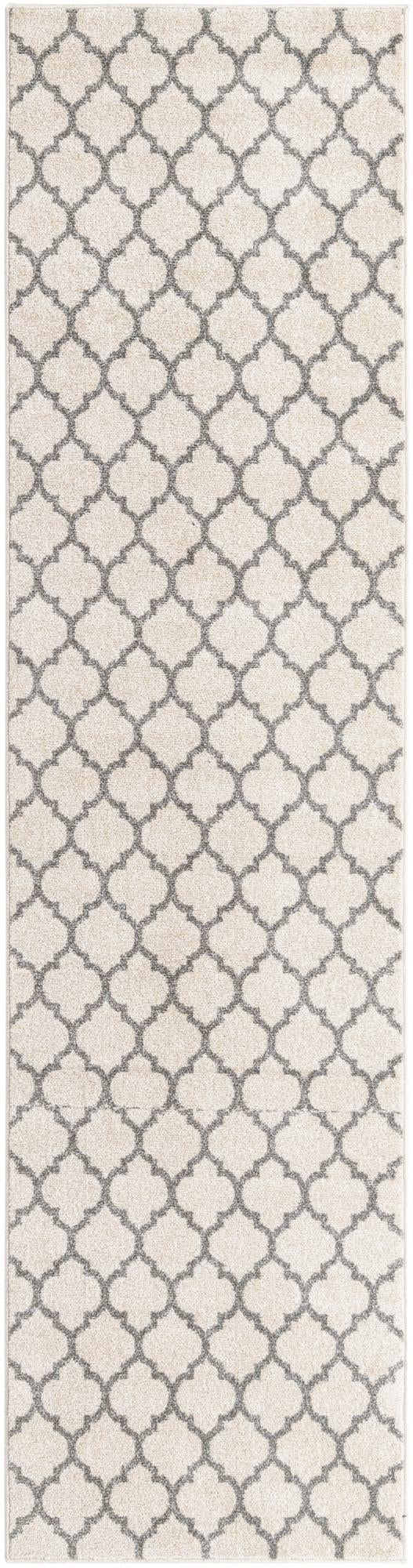 Lattice Gardens Collection Area Rug -  Bloomfield (Beige and Gray) Runner Beige and Gray  lifestyle 22