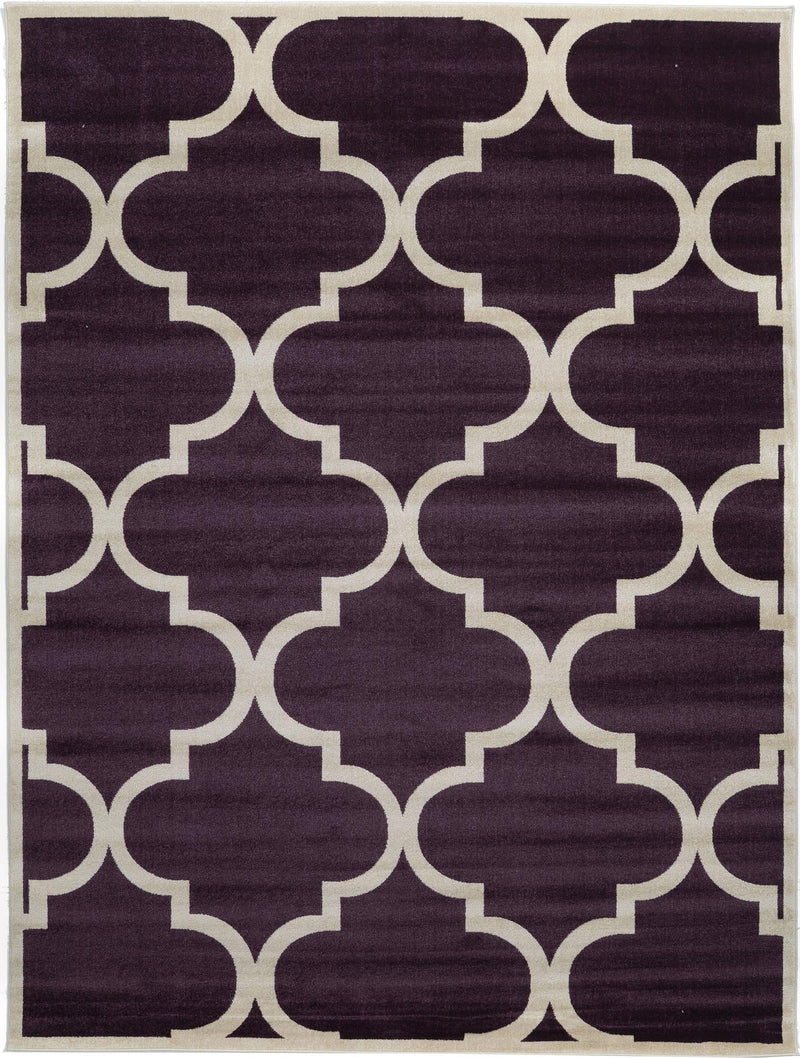 Lattice Gardens Collection Area Rug -  Rosarium Rectangle Purple Main