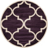 Lattice Gardens Collection Area Rug -  Rosarium Round Purple  lifestyle 11