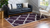 Lattice Gardens Collection Area Rug -  Rosarium Rectangle Purple  lifestyle 3