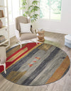 Zagros Oasis Collection Area Rug -  Lordegan Round Blue  lifestyle 17