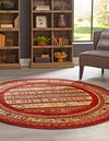 Zagros Oasis Collection Area Rug -  Khorramabad Round Rust Red  lifestyle 60