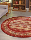 Zagros Oasis Collection Area Rug -  Khorramabad Round Rust Red  lifestyle 66