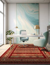 Zagros Oasis Collection Area Rug -  Khorramabad Rectangle Rust Red  lifestyle 47