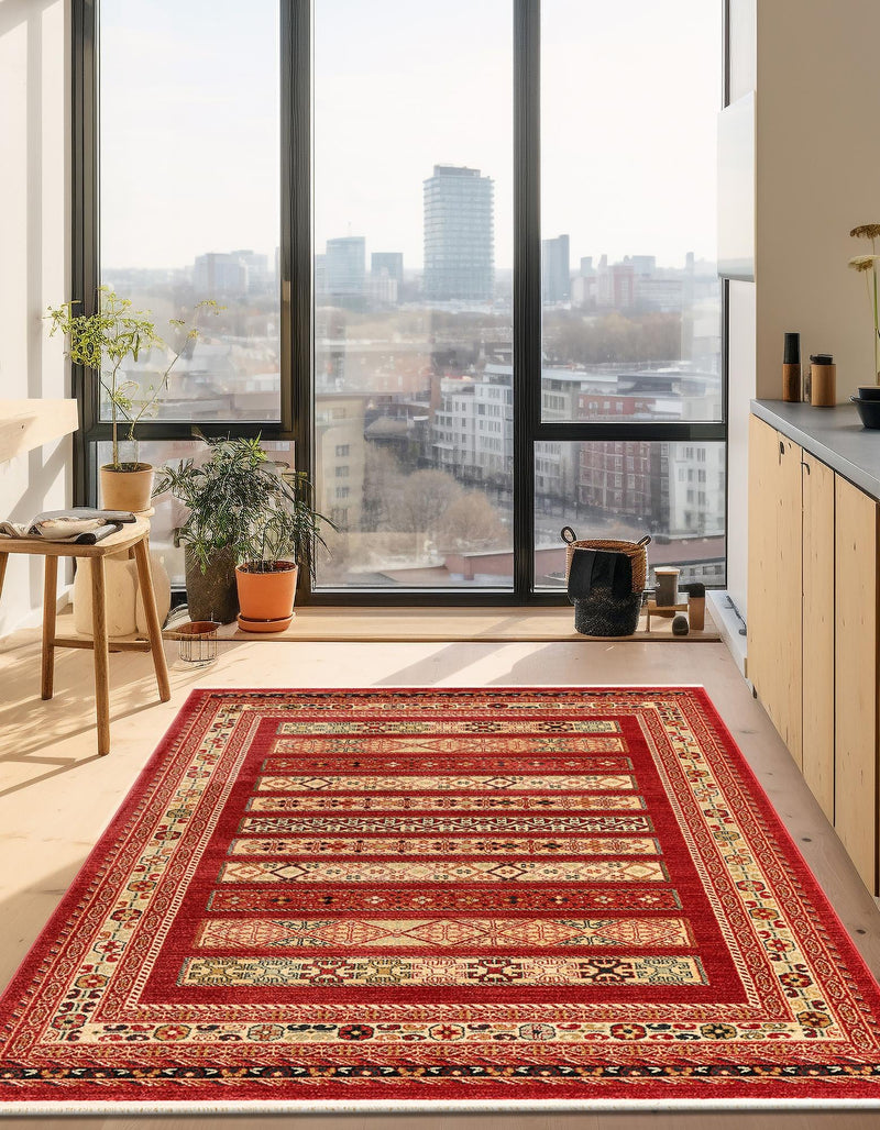 Zagros Oasis Collection Area Rug -  Khorramabad Rectangle Rust Red  lifestyle 52