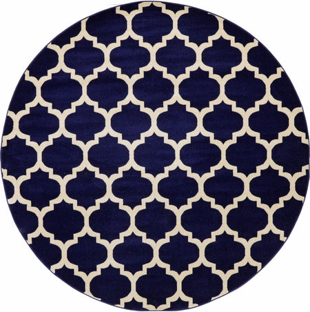 Lattice Gardens Collection Area Rug -  Bloomfield (Navy Blue)