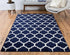 Lattice Gardens Collection Area Rug -  Bloomfield (Navy Blue)